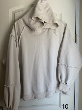 Easel women Cream Hooded Sweatshirt cotton S Lagenlook casual skater boho school